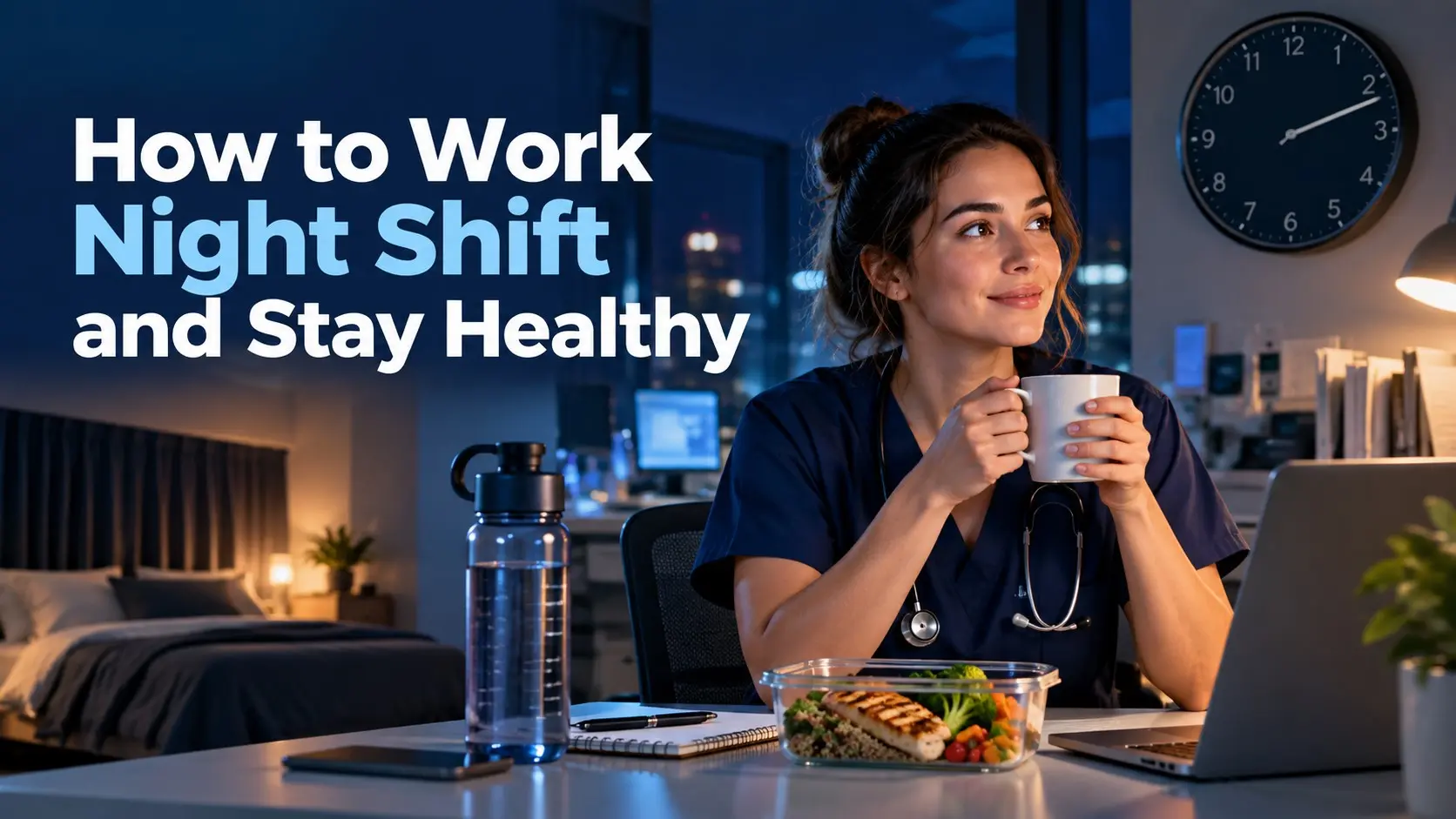 How to Work Night Shift and Stay Healthy with sleep, meals, hydration and safe night work habits