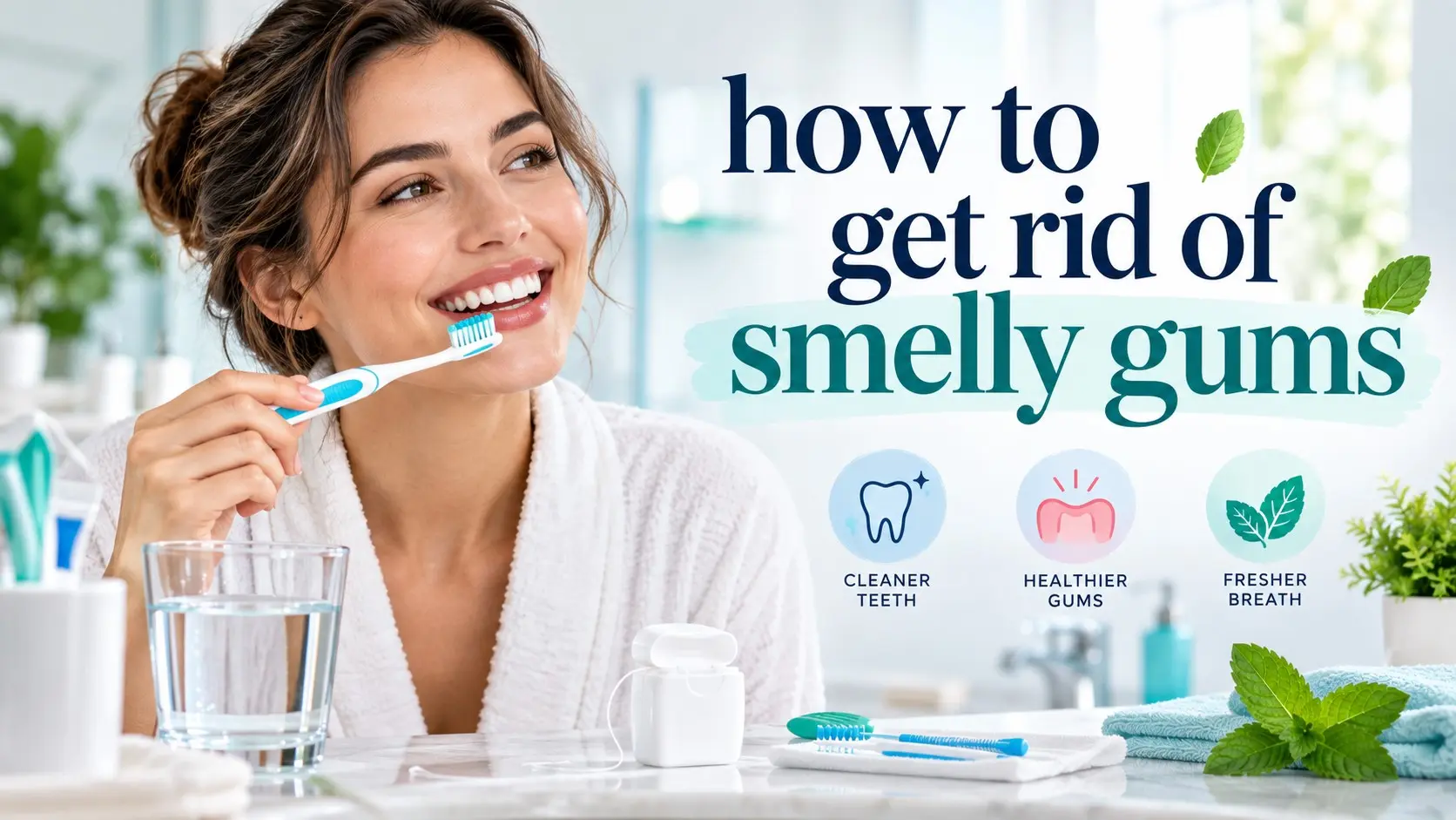 How to get rid of smelly gums with brushing, interdental cleaning, tongue care, hydration, and professional dental treatment