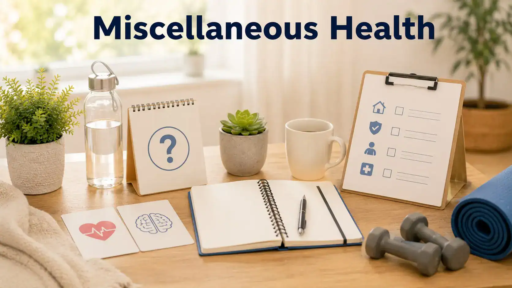Special health topics guide with environmental safety notes, health records, water and prevention checklist