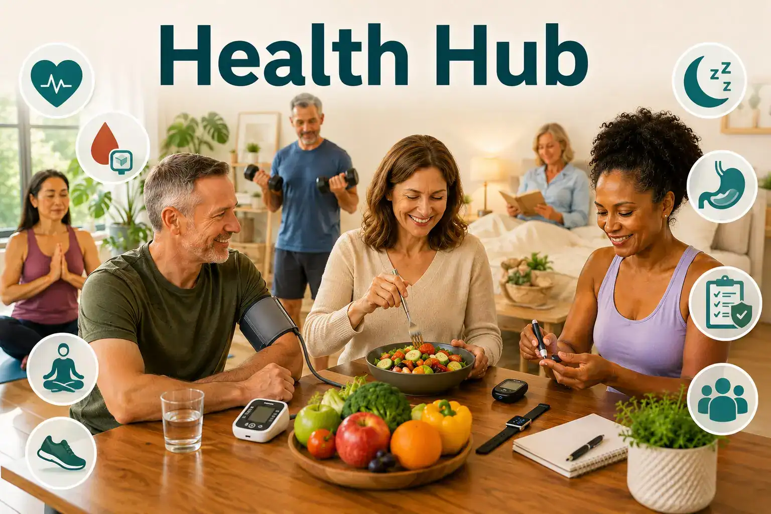 NextFitLife Health Hub with practical guides on heart health, blood sugar, digestion, nutrition, aging, symptoms, screenings, special health topics and safer wellness