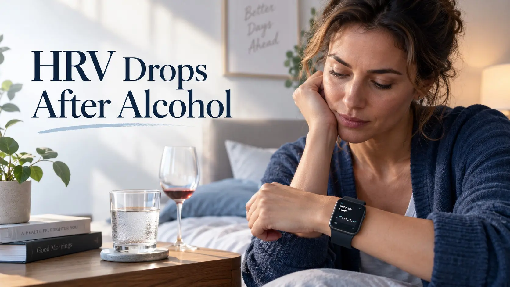HRV Drops After Alcohol shown with a wearable recovery reading after drinking